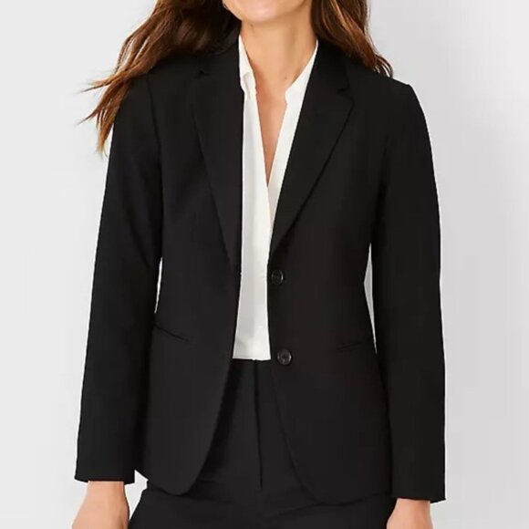 Banana Republic jacket womens 8 black business casual classic two button blazer - Picture 1 of 11